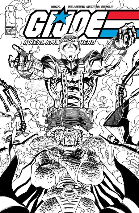 GI JOE A REAL AMERICAN HERO #319 CVR B ANDY KUBERT B&W VARIANT