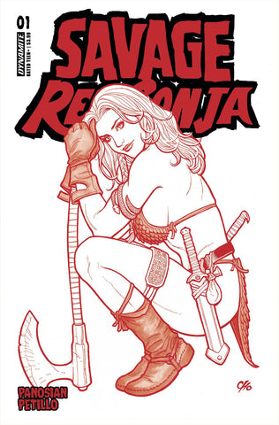 SAVAGE RED SONJA #1 - 1:10 FRANK CHO FIERY RED VARIANT