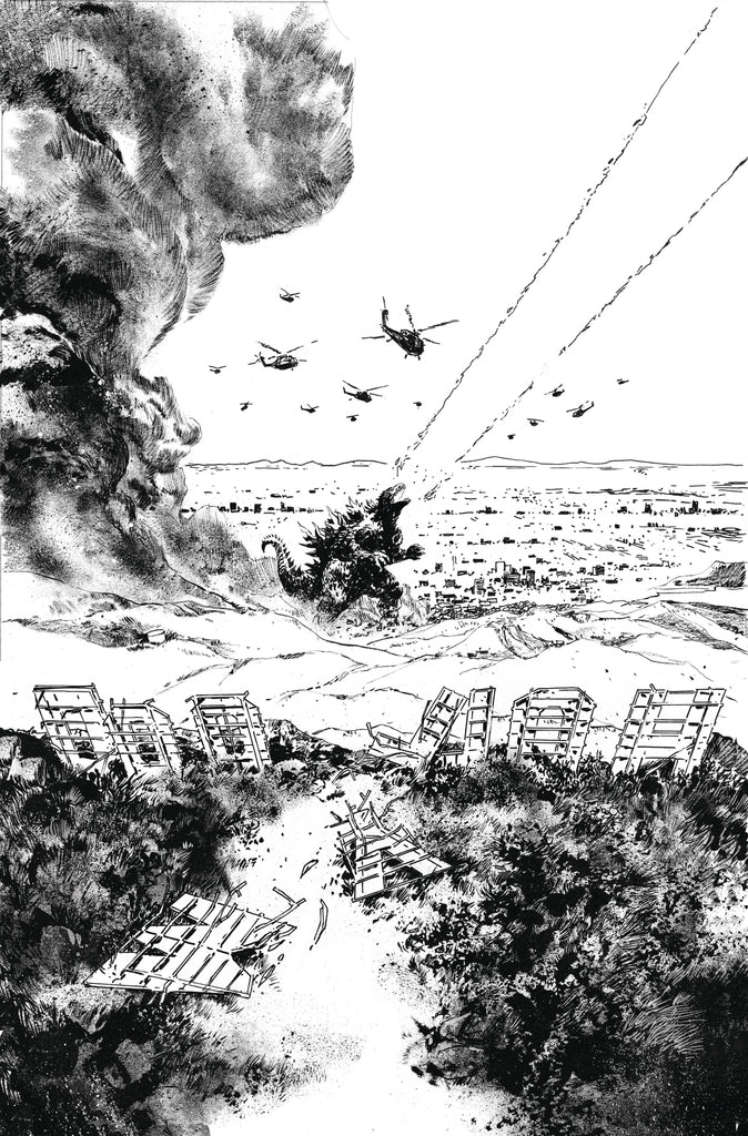 GODZILLA VS AMERICA LOS ANGELES #1 - 1:25 B&W HARDMAN VARIANT