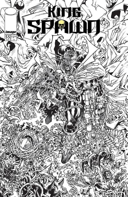 KING SPAWN #55 CVR B HARVEY TOLIBAO B&W VARIANT