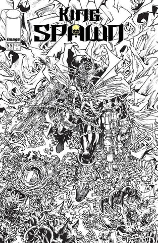 KING SPAWN #55 CVR B HARVEY TOLIBAO B&W VARIANT