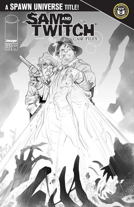 SPAWN SAM AND TWITCH CASE FILES #25 CVR B IG GUARA B&W VARIANT