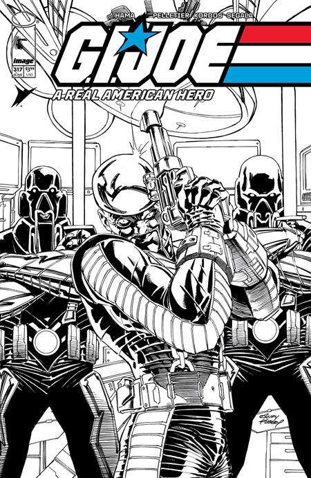 GI JOE A REAL AMERICAN HERO #317 CVR B ANDY KUBERT B&W VARIANT
