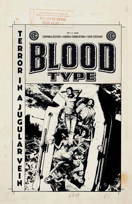 EC BLOOD TYPE #1 - 1:20 ANDREA SORRENTINO B&W ARTIST EDITION VARIANT