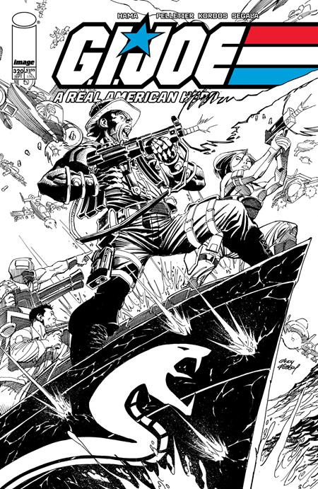 GI JOE A REAL AMERICAN HERO #320 CVR B ANDY KUBERT B&W VARIANT