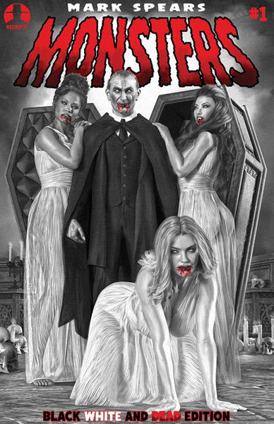 MARK SPEARS MONSTERS #1 7TH PTG BLACK WHITE & DEAD EDITION COVER PACK PRE-ORDER
