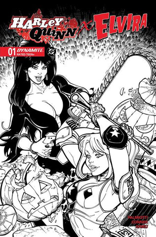 HARLEY QUINN X ELVIRA #1 - 1:10 CHAD HARDIN LINE ART VARIANT