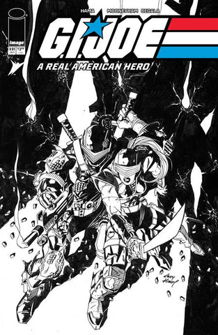 GI JOE A REAL AMERICAN HERO #321 CVR B ANDY KUBERT B&W VARIANT
