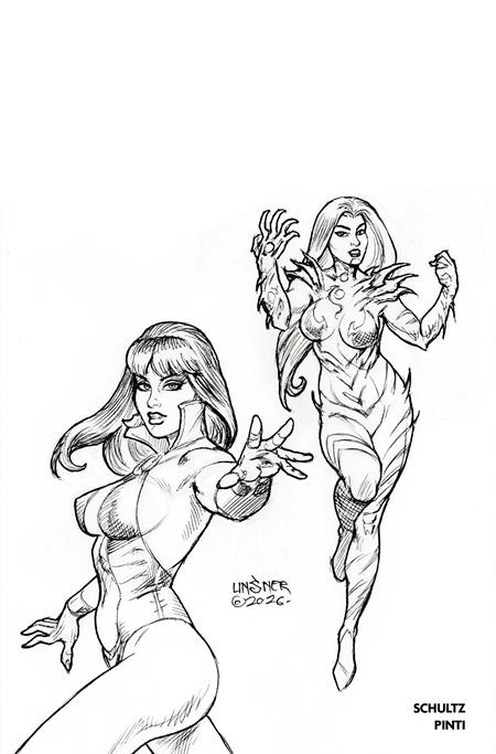 VAMPIRELLA X WITCHBLADE SPECIAL #1 - 1:20 JOSEPH MICHAEL LINSNER LINE ART VIRGIN VARIANT