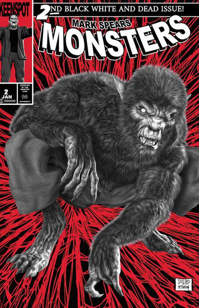 MARK SPEARS MONSTERS #2 4TH PTG BLACK WHITE & DEAD EDITION COVER PACK PRE-ORDER