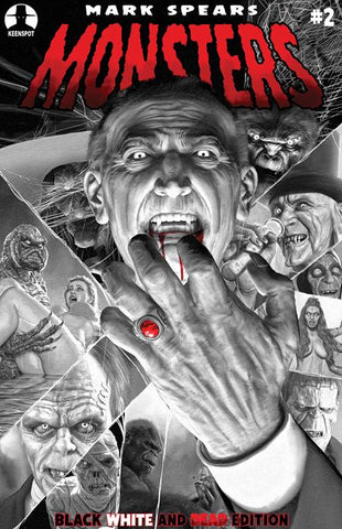 MARK SPEARS MONSTERS #2 4TH PTG BLACK WHITE & DEAD EDITION COVER PACK PRE-ORDER