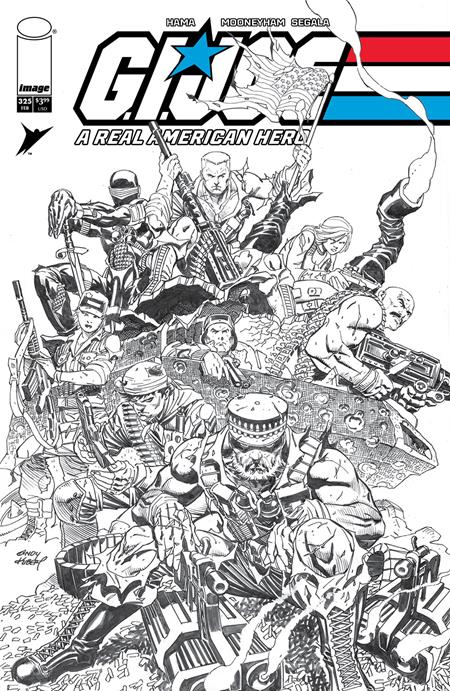 GI JOE A REAL AMERICAN HERO #325 CVR B ANDY KUBERT B&W VARIANT