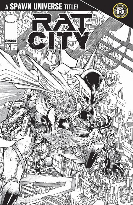 SPAWN RAT CITY #23 CVR B HARVEY TOLIBAO B&W VARIANT