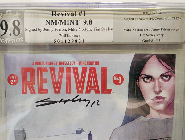 REVIVAL #1 PGX 9.8 TRIPLE SIGNED by JENNY FRISON TIM SEELEY MIKE NORTON