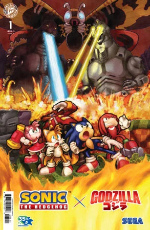 SONIC THE HEDGEHOG X GODZILLA #1 - COVER COLLECTION - 5 BOOKS
