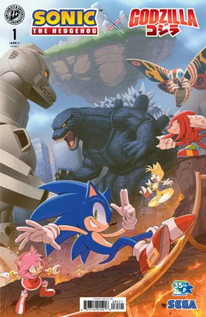SONIC THE HEDGEHOG X GODZILLA #1 - COVER COLLECTION - 5 BOOKS
