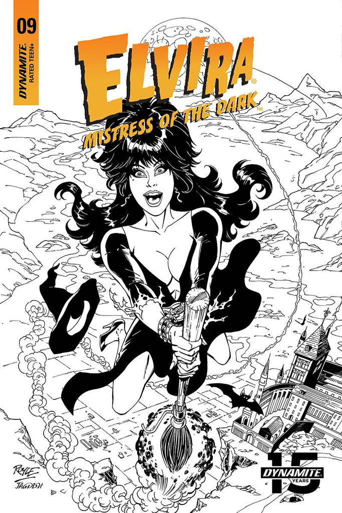 ELVIRA MISTRESS OF DARK #9 - 1:20 JOHN ROYLE B&W VARIANT