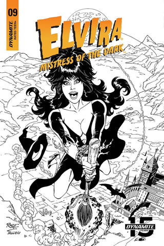 ELVIRA MISTRESS OF DARK #9 - 1:20 JOHN ROYLE B&W VARIANT