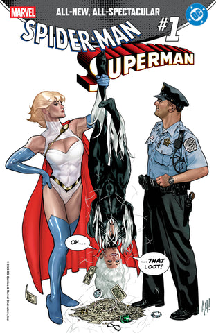 MARVEL DC SPIDER-MAN SUPERMAN #1 VARIANT COVER ADAM HUGHES