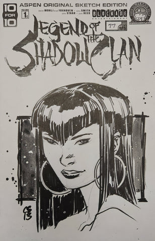 SHADOW CLAN SKETCH BY CORY SMITH - ON LEGEND OF THE SHADOW CLAN #1 BLANK VARIANT