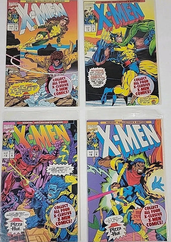 X-MEN 1993 PIZZA HUT PROMO COMIC LOT - 4 ISSUES - POLYBAGGED