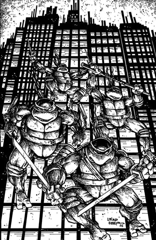 TEENAGE MUTANT NINJA TURTLES #300 - 1:25 B&W EASTMAN & LAIRD VARIANT