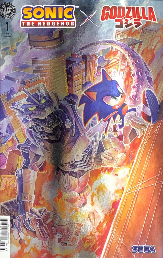 SONIC THE HEDGEHOG X GODZILLA #1 - 1:25 HAINS FOIL VARIANT