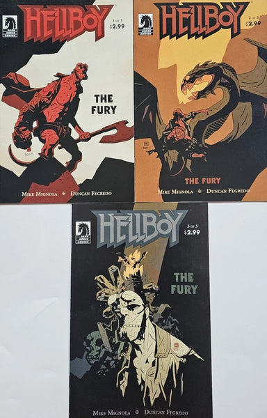 HELLBOY THE FURY - COMPLETE SERIES - 3 ISSUES