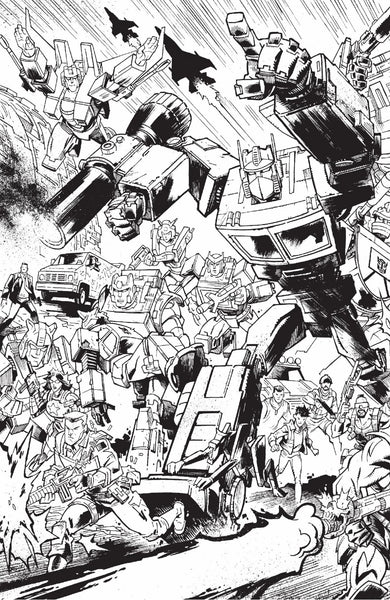 GI JOE TRANSFORMERS ENERGON UNIVERSE 4 CONNECTING B&W VARIANT COVER SET