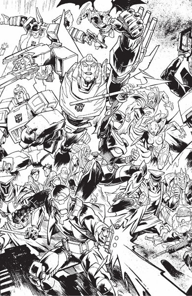 GI JOE TRANSFORMERS ENERGON UNIVERSE 4 CONNECTING B&W VARIANT COVER SET