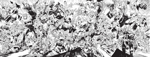 GI JOE TRANSFORMERS ENERGON UNIVERSE 4 CONNECTING B&W VARIANT COVER SET