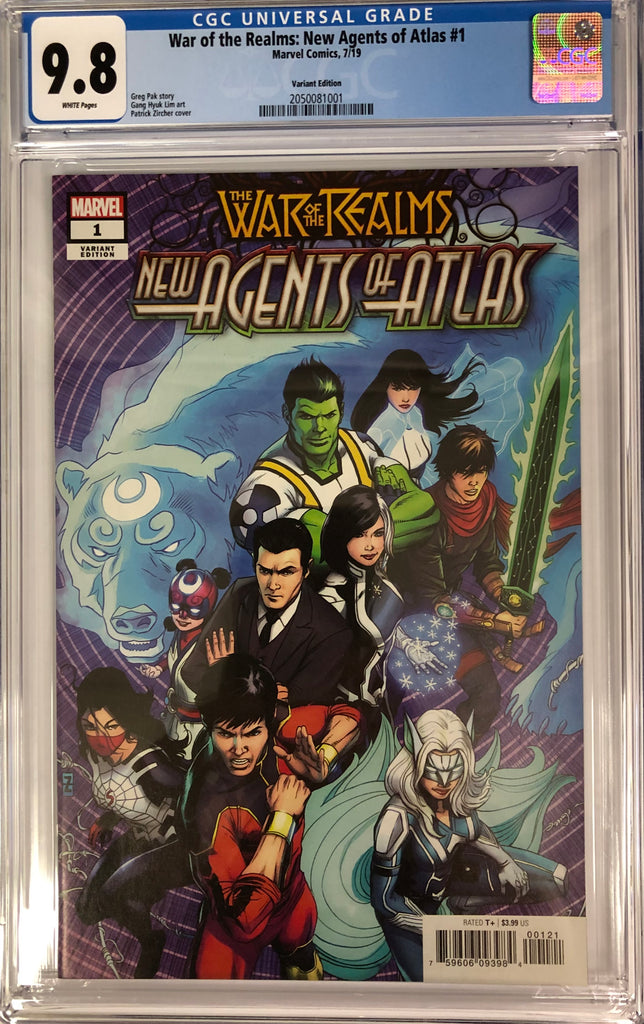WAR OF THE REALMS NEW AGENTS OF ATLAS #1 1:50 ZIRCHER VARIANT CGC 9.8