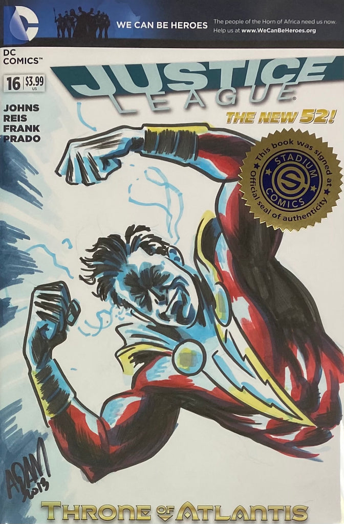 JUSTICE LEAGUE #16 Blank Variant Cover with SHAZAM Sketch
