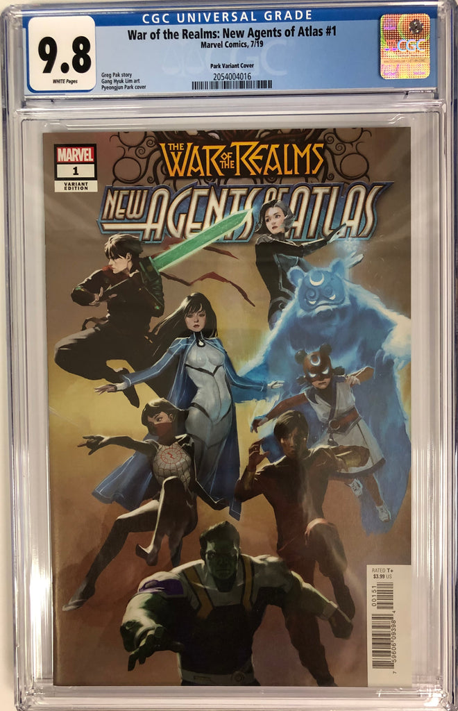 WAR OF THE REALMS NEW AGENTS OF ATLAS #1 1:25 PARK VARIANT CGC 9.8